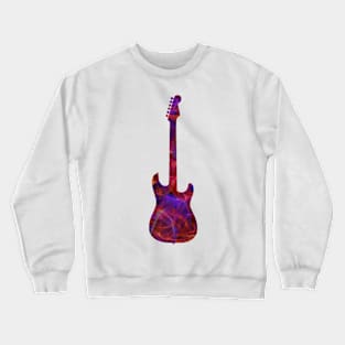 Red on Purple Flame Guitar Silhouette Crewneck Sweatshirt